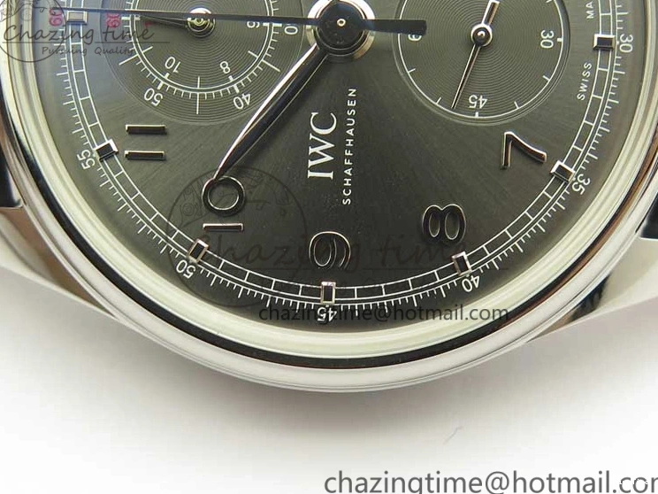 MIROTIME 0516 Portuguese Chrono SS ZF 1:1 Best Edition Gray Dial SS On Black Leather Strap A ZipUp 7215